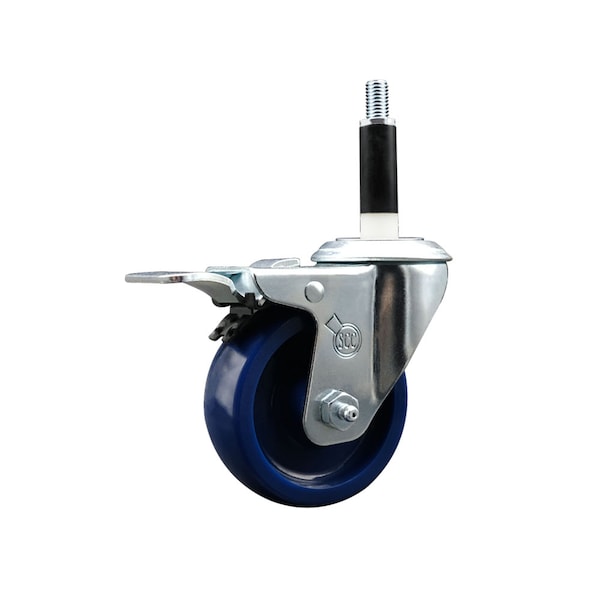 3.5'' Solid Poly Swivel 7/8'' Expanding Stem Caster Total Lock Brake